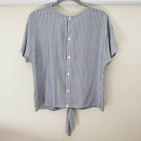 Madewell Button-Back Tie Tee in Classon Stripe - Size S - Picture 5 of 6